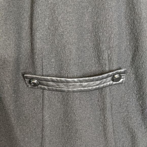 Nordstrom Vintage Wool Leather Jacket Blazer Kimono Sleeves One Button - Picture 9 of 10